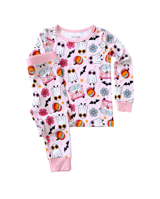 retro ghost bamboo pajamas // LONG-SLEEVE TWO-PIECE SET (*available in extended sizing*)