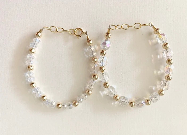 baby/toddler bracelet // clear crystals