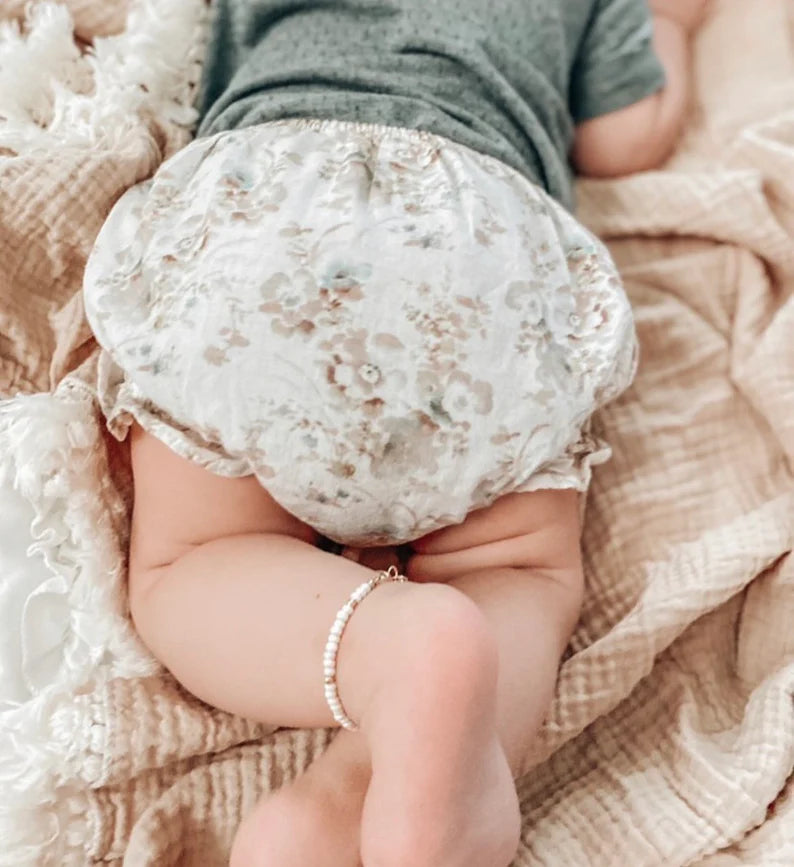 baby/toddler bracelet // cream + gold accents