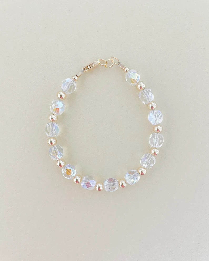 baby/toddler bracelet // clear crystals