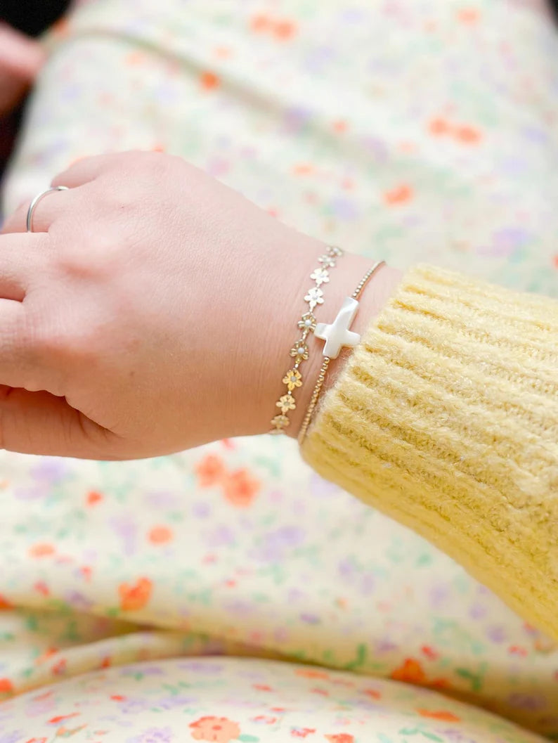 baby/toddler bracelet // white cross