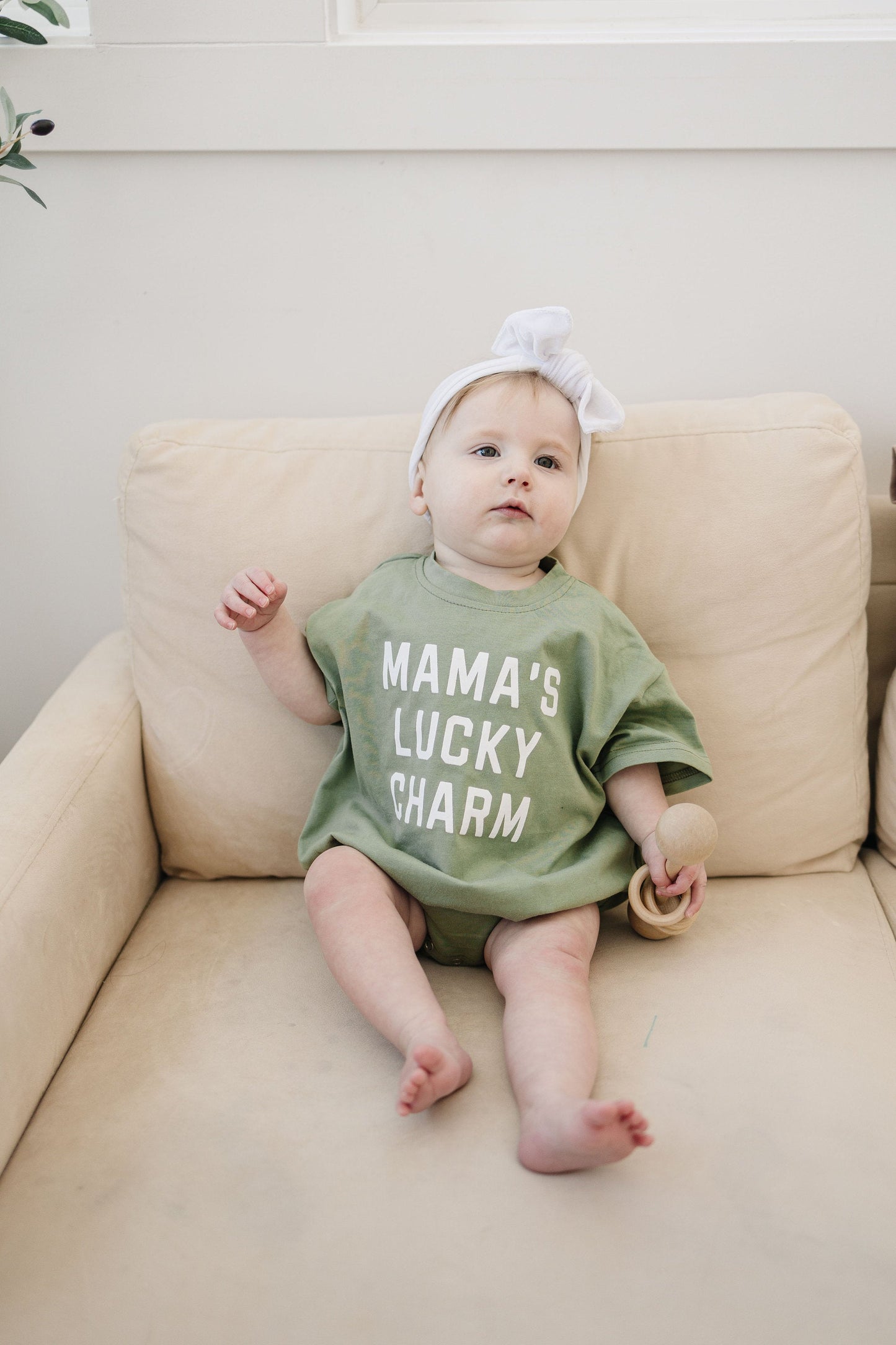 mama's lucky charm tshirt romper