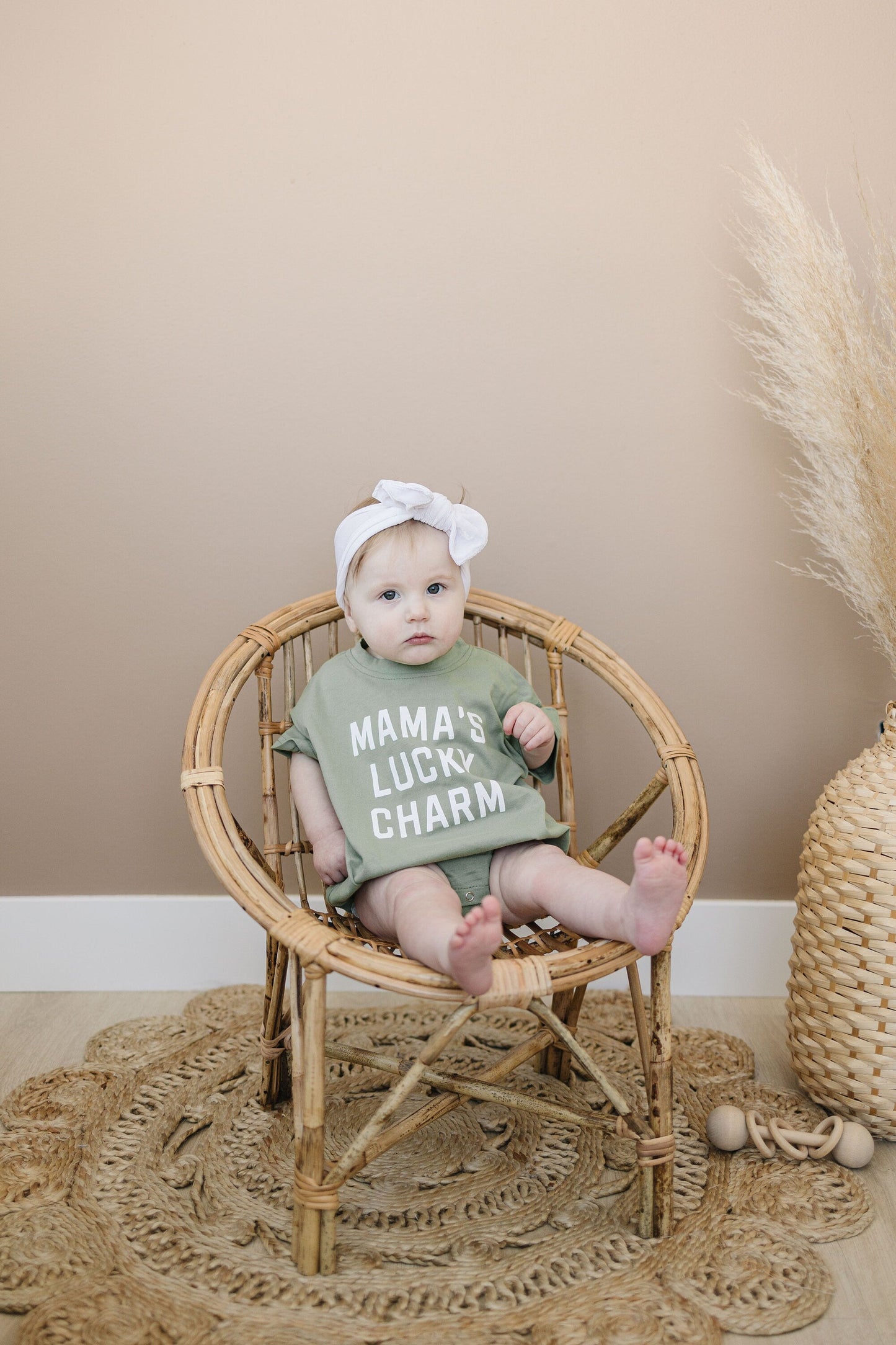 mama's lucky charm tshirt romper