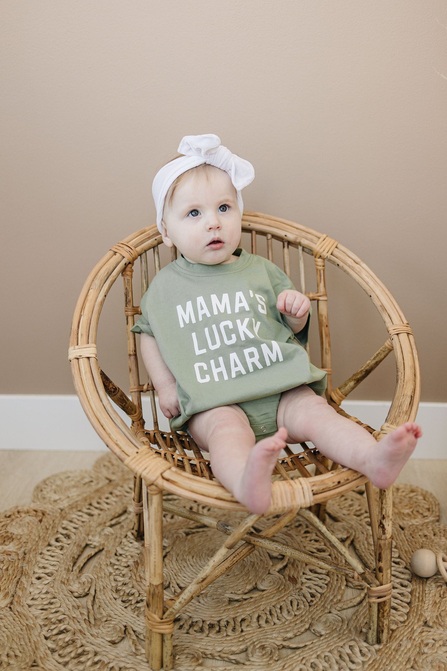 mama's lucky charm tshirt romper