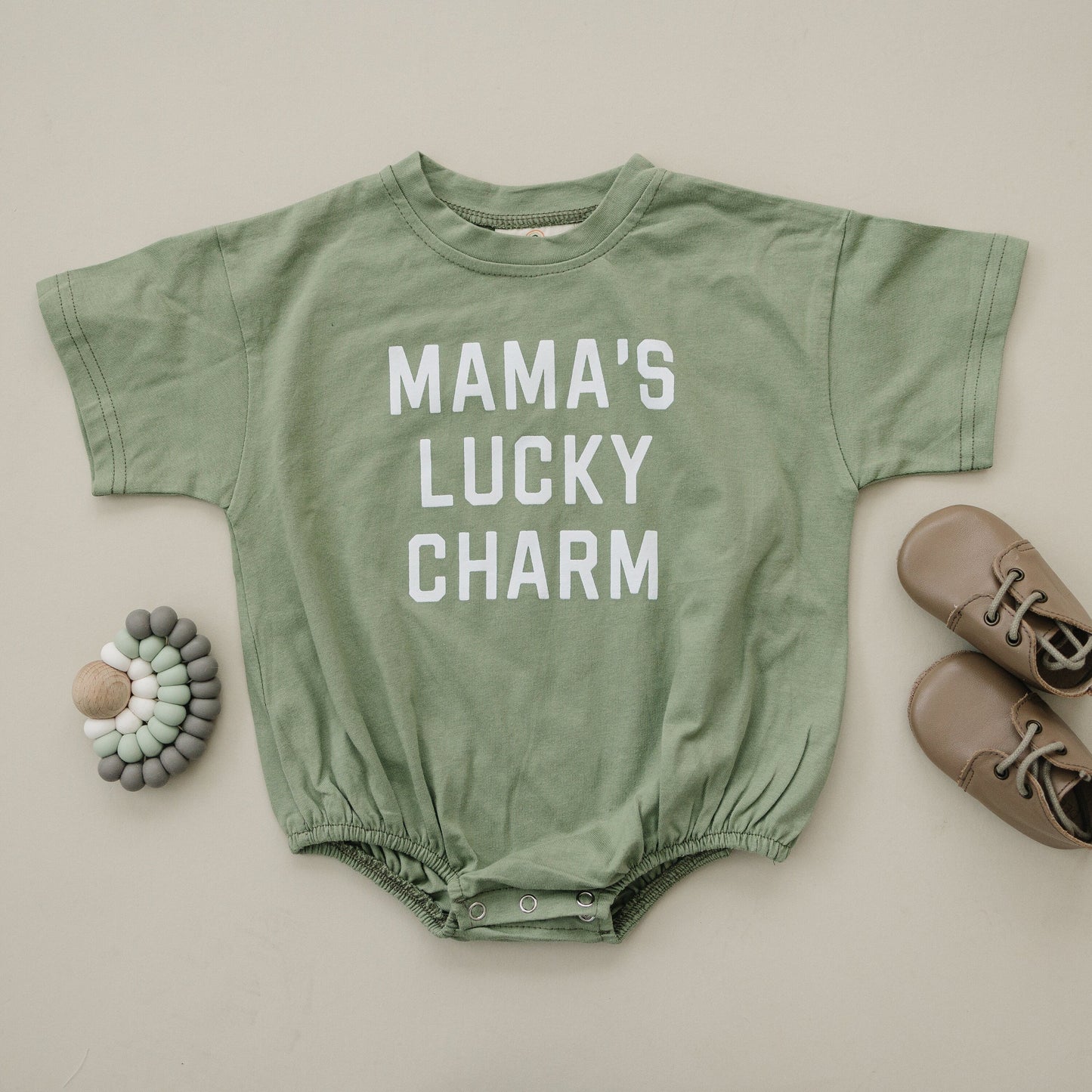 mama's lucky charm tshirt romper