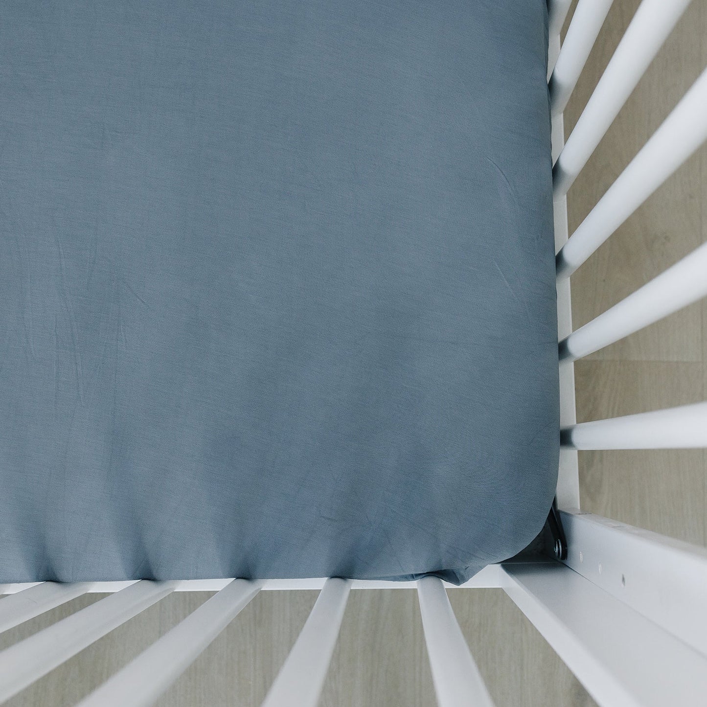 bamboo stretch crib sheet // dusty blue