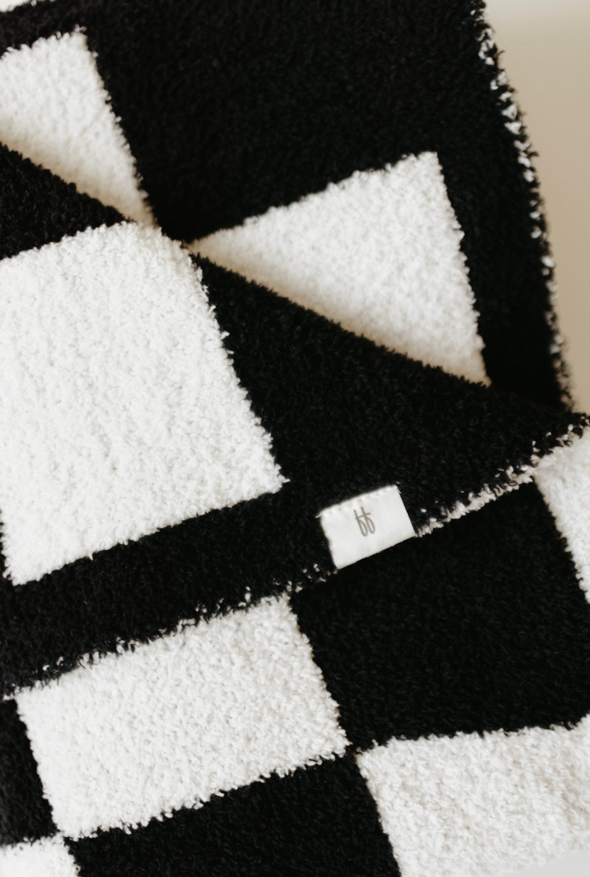 plush blanket // black + white checkerboard