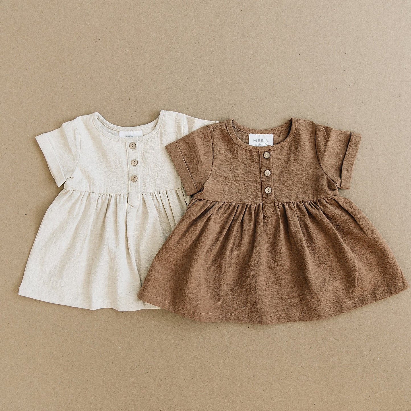 linen cotton dress // camel