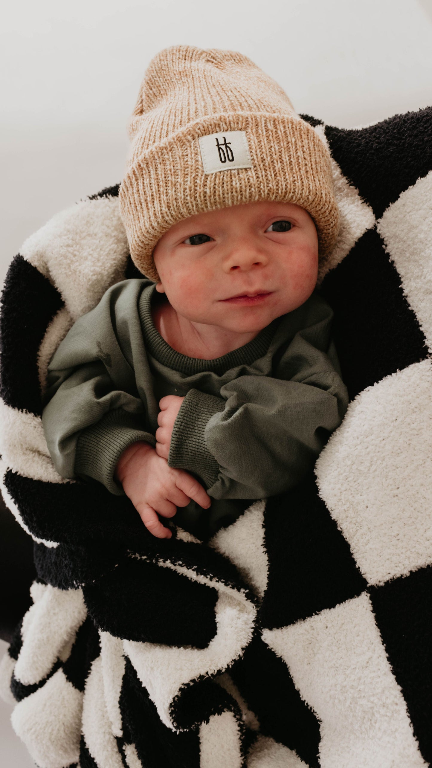 plush blanket // black + white checkerboard