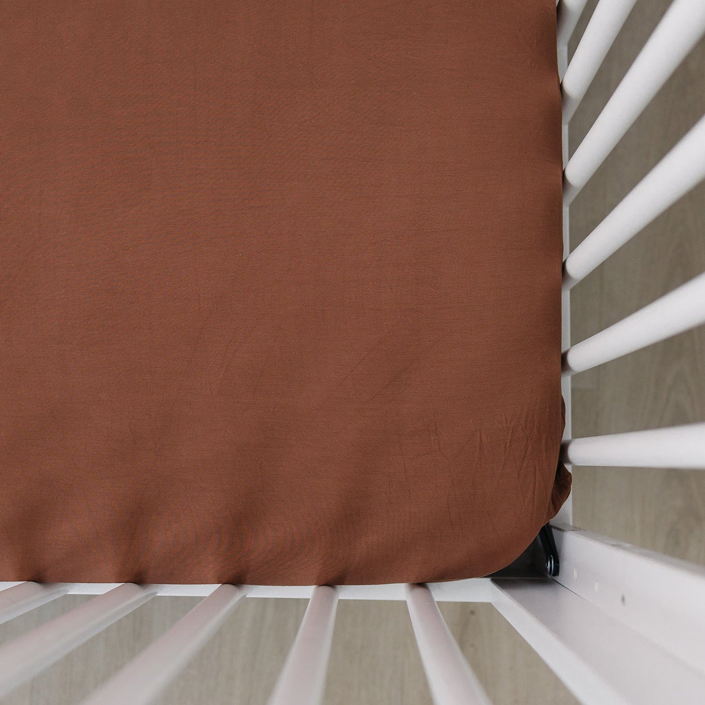 bamboo stretch crib sheet // rust