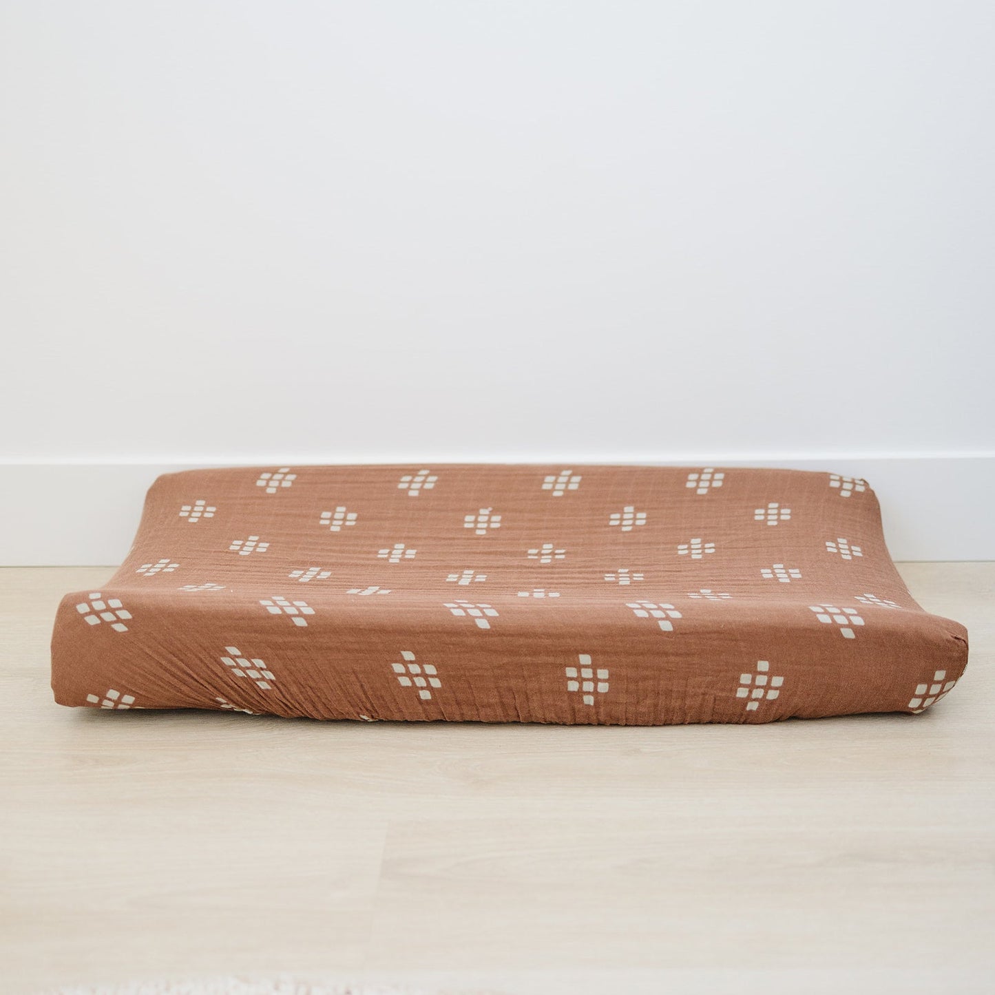 muslin changing pad cover // boho chestnut