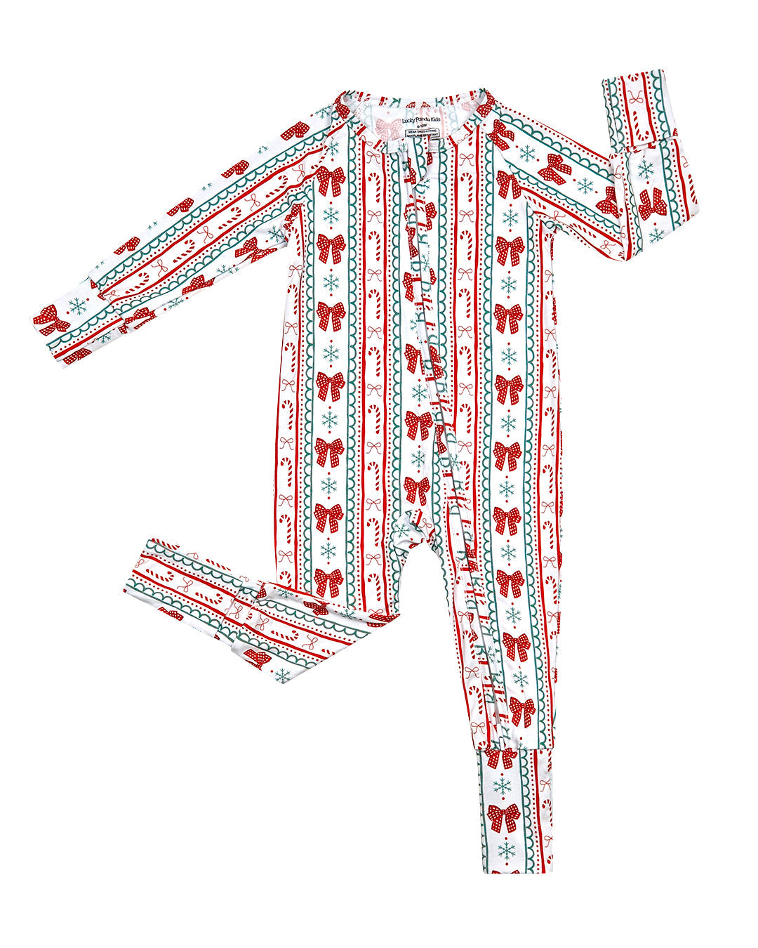 candy cane bows bamboo pajamas // ZIPPY
