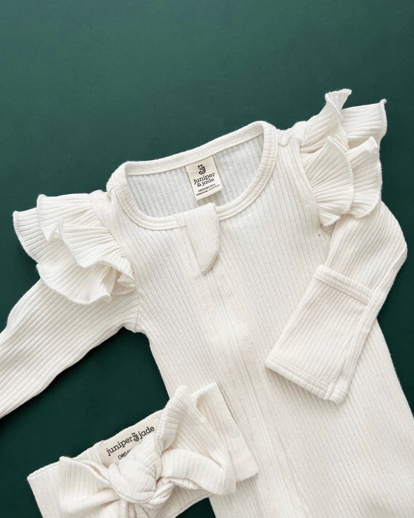 organic zip footie set // milk