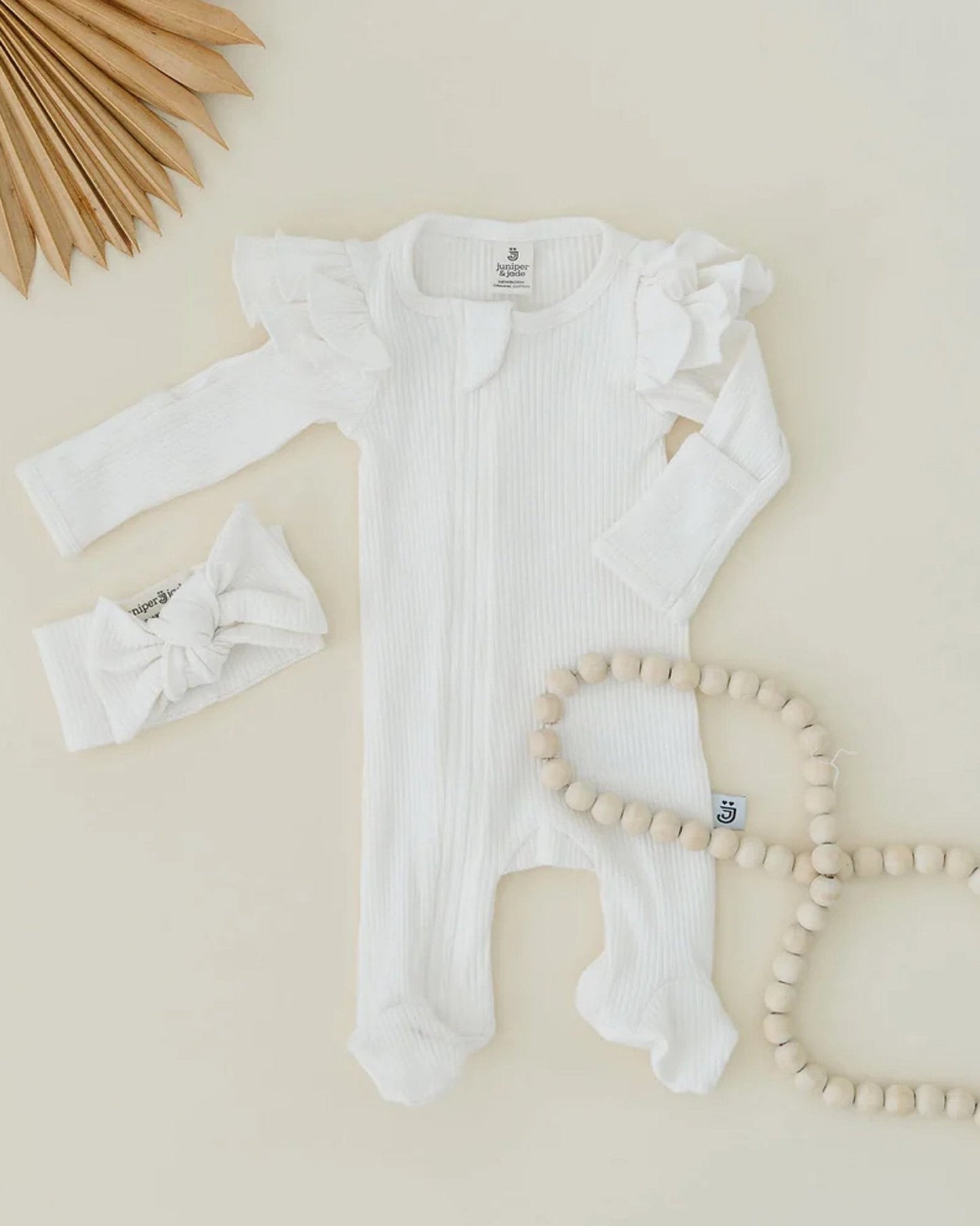 organic zip footie set // milk