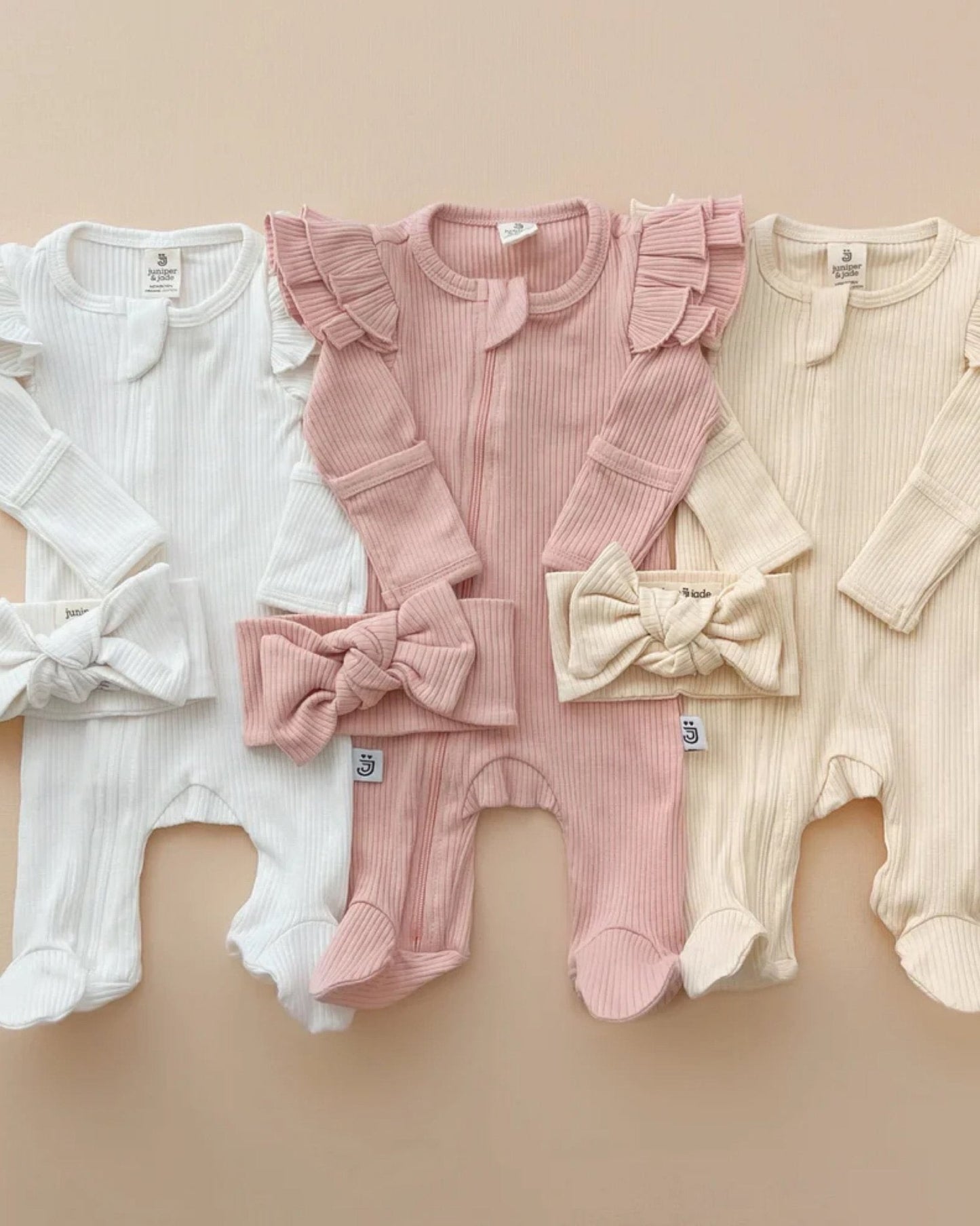 organic zip footie set // milk