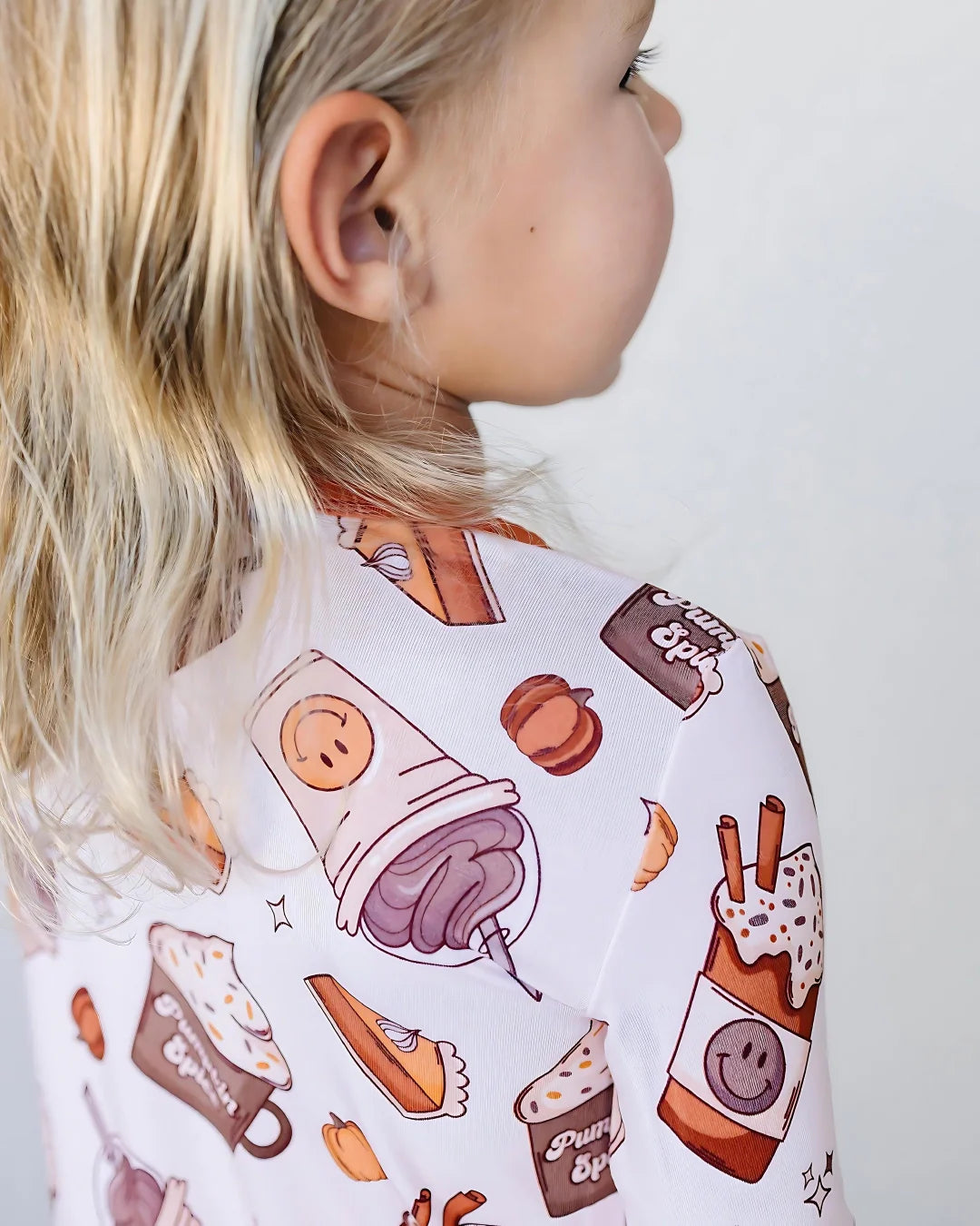 pumpkin spice bamboo pajamas // LONG-SLEEVE TWO-PIECE SET (*sizing up to 8/9)