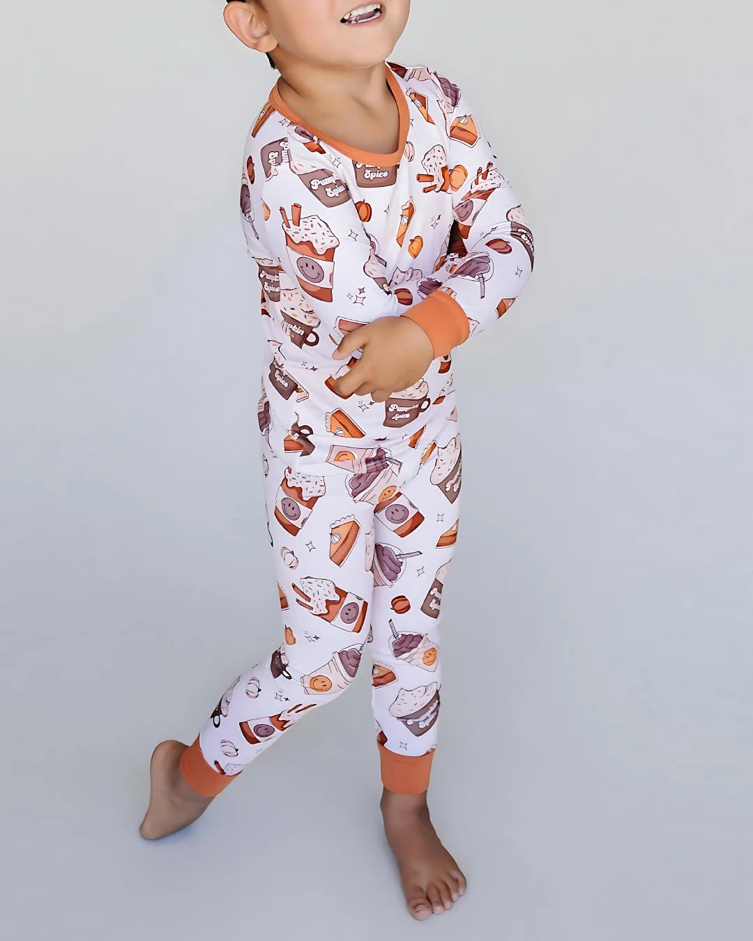 pumpkin spice bamboo pajamas // LONG-SLEEVE TWO-PIECE SET (*sizing up to 8/9)