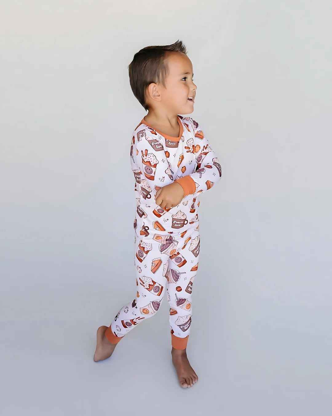 pumpkin spice bamboo pajamas // LONG-SLEEVE TWO-PIECE SET (*sizing up to 8/9)