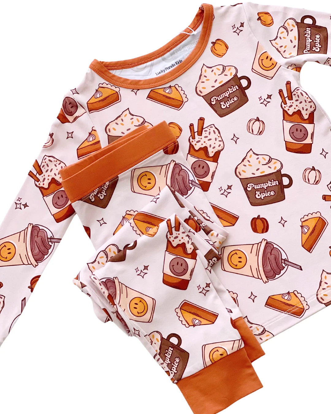 pumpkin spice bamboo pajamas // LONG-SLEEVE TWO-PIECE SET (*sizing up to 8/9)