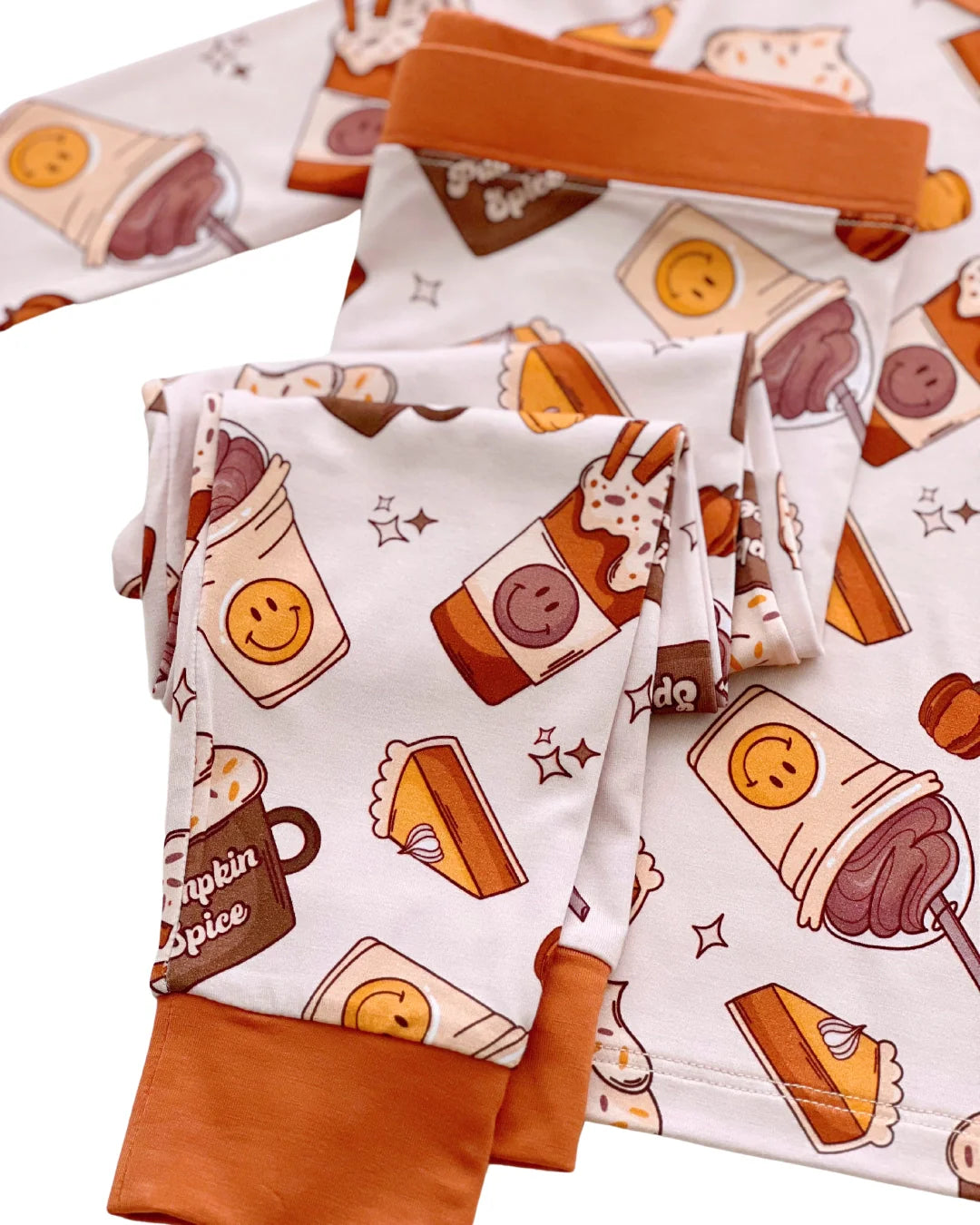 pumpkin spice bamboo pajamas // LONG-SLEEVE TWO-PIECE SET (*sizing up to 8/9)