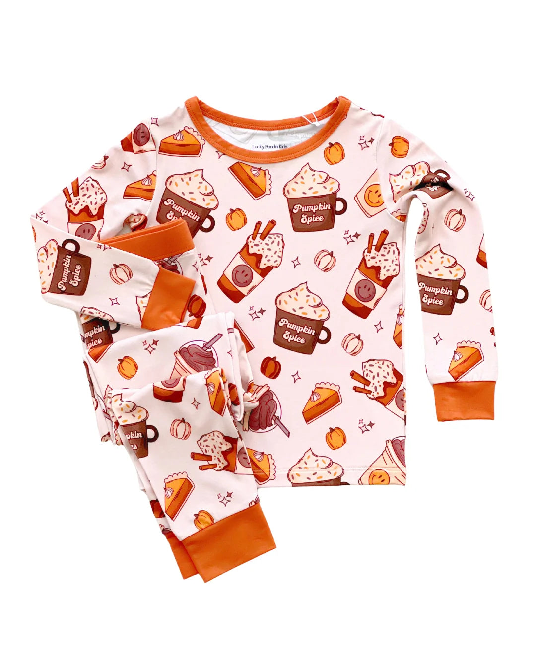 pumpkin spice bamboo pajamas // LONG-SLEEVE TWO-PIECE SET (*sizing up to 8/9)