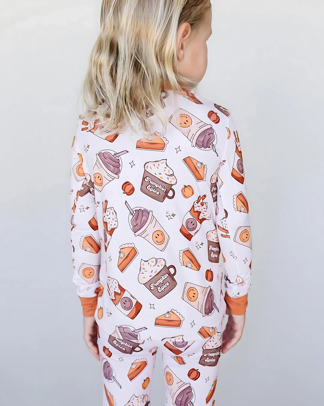 pumpkin spice bamboo pajamas // LONG-SLEEVE TWO-PIECE SET (*sizing up to 8/9)