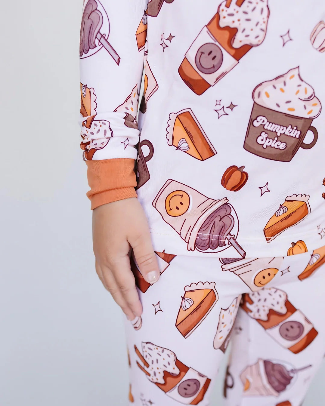 pumpkin spice bamboo pajamas // LONG-SLEEVE TWO-PIECE SET (*sizing up to 8/9)