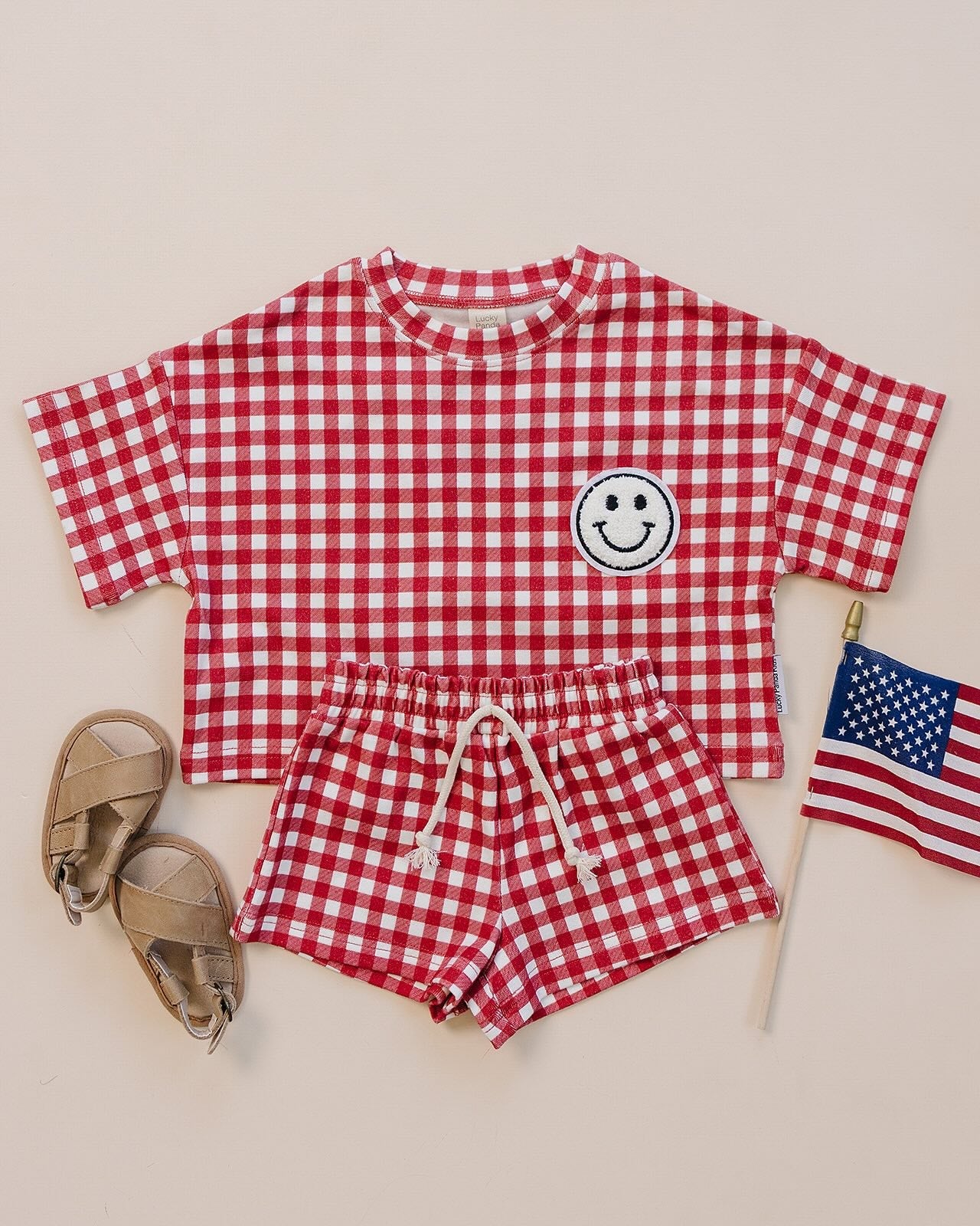 shorts set // red gingham