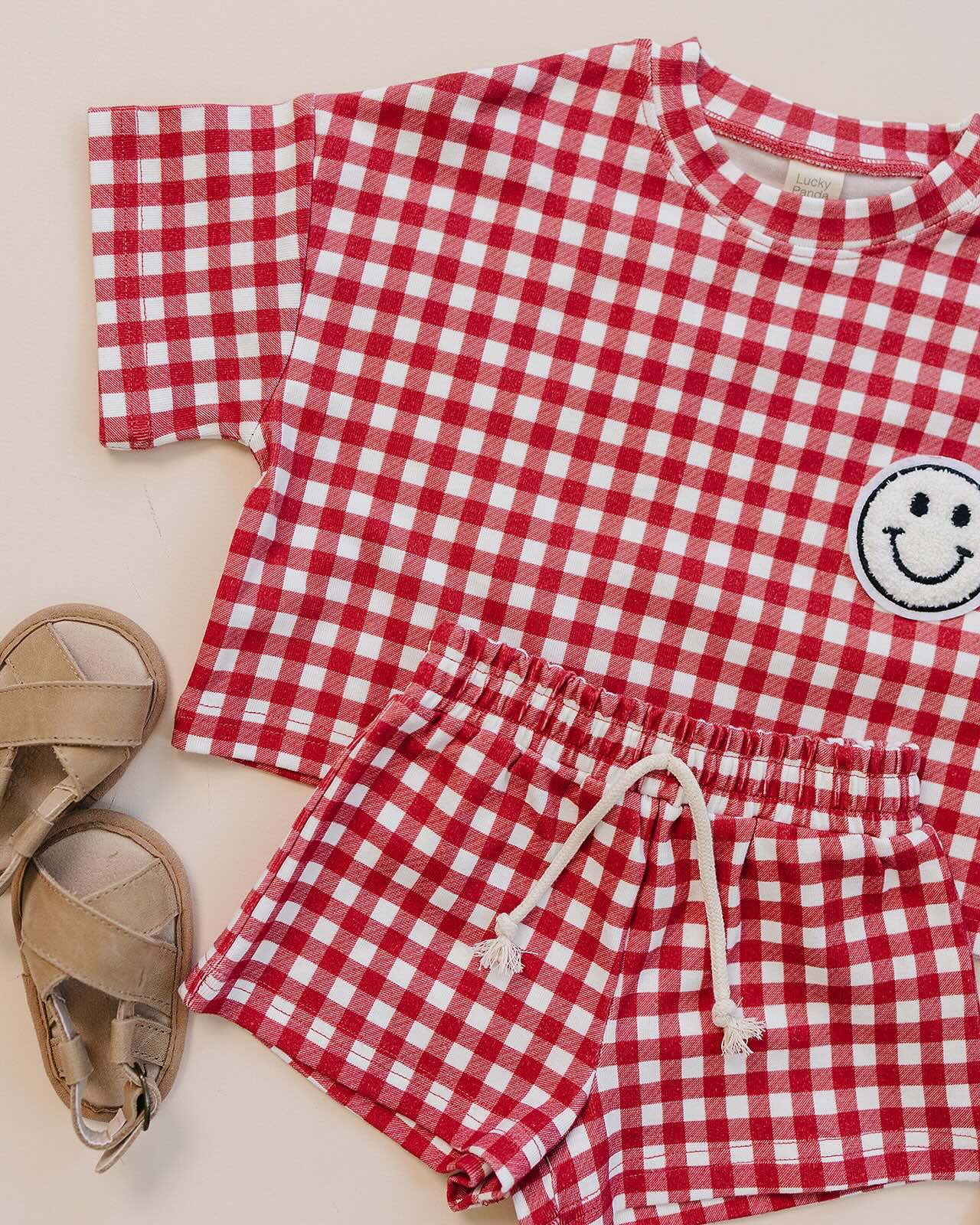 shorts set // red gingham