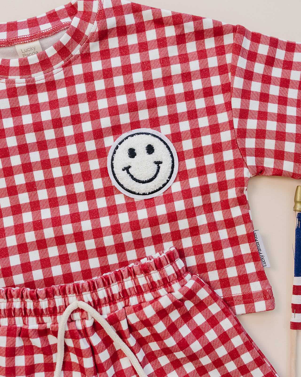 shorts set // red gingham