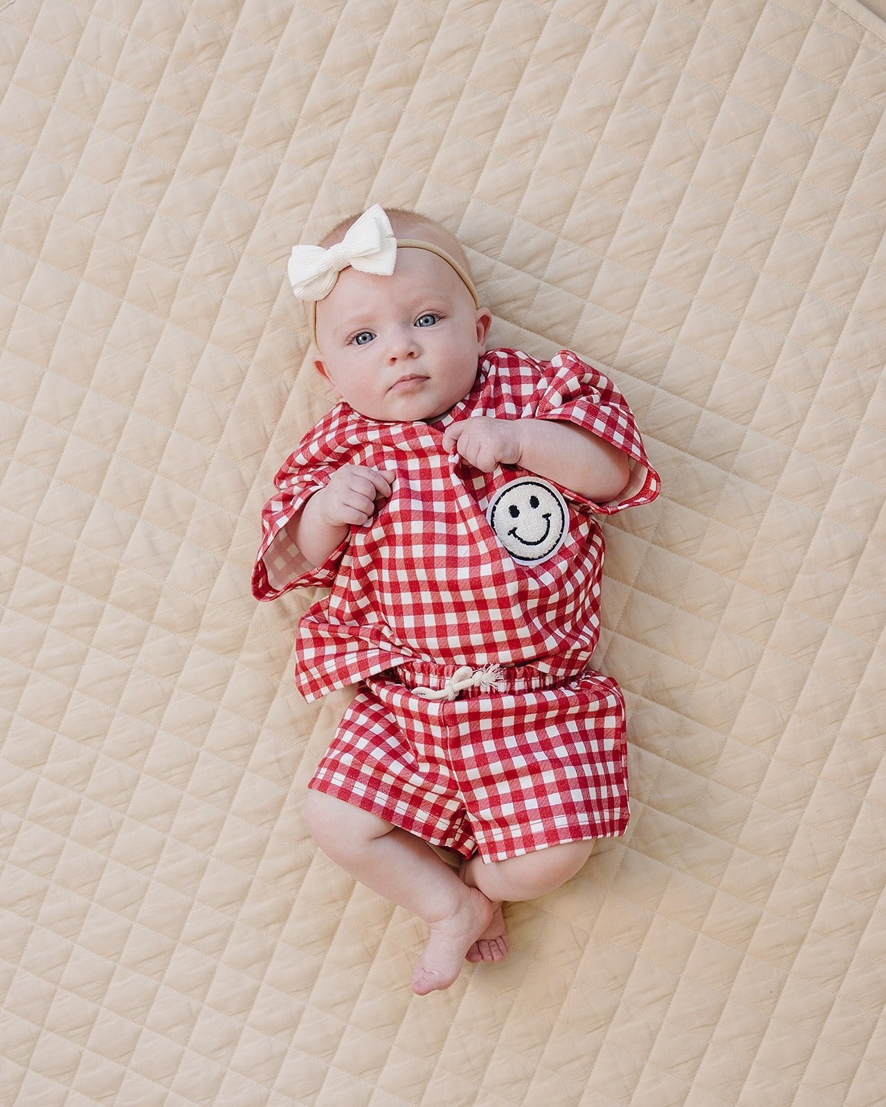 shorts set // red gingham