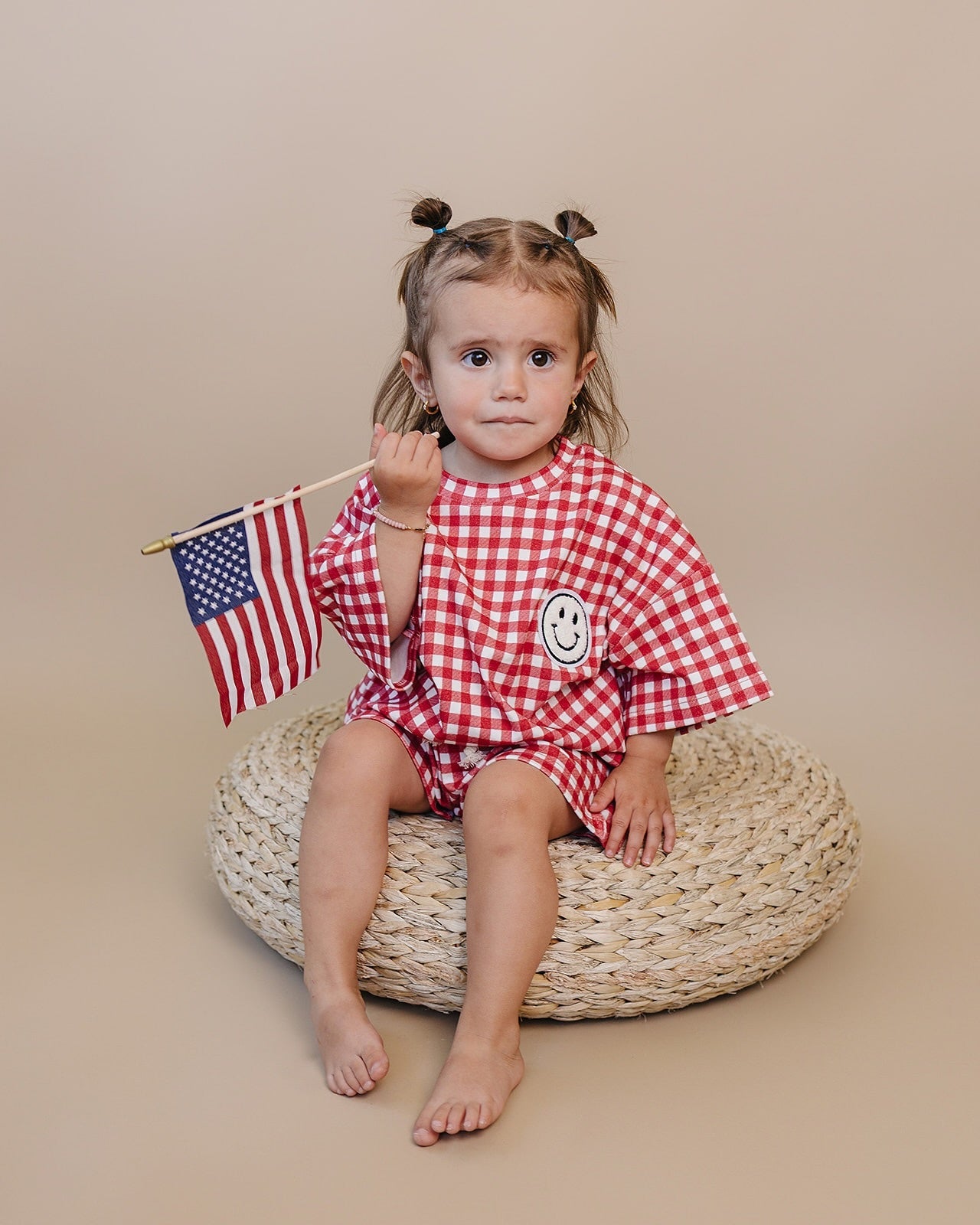 shorts set // red gingham