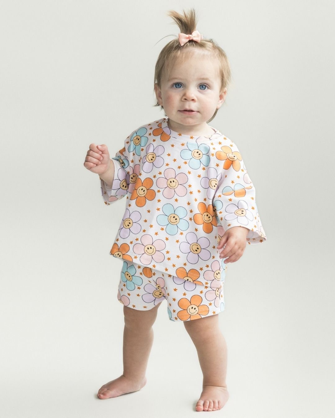 shorts set // smiley daisies (*AVAILABLE IN EXTENDED SIZING UP TO 8/9*)