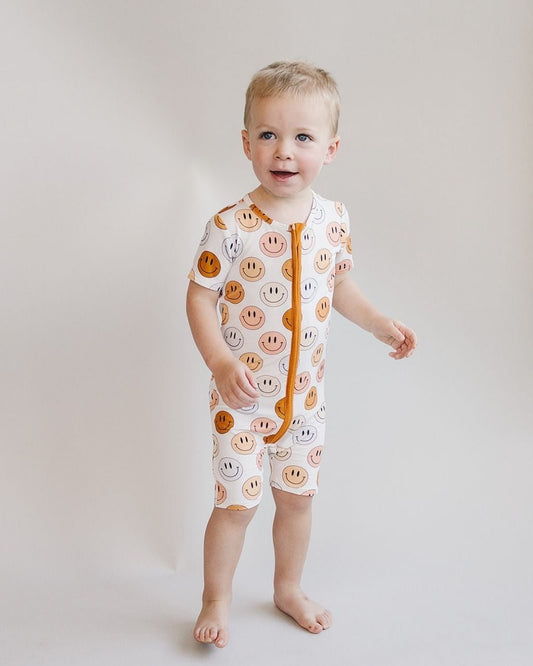 mixed coppers smiley bamboo pajamas // SHORTIE