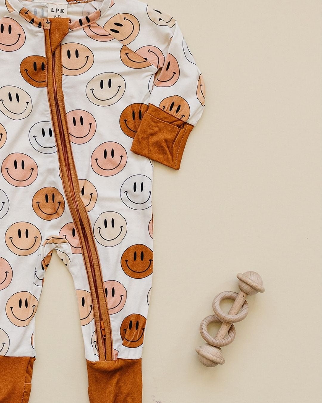 mixed coppers smiley bamboo pajamas // ZIPPY