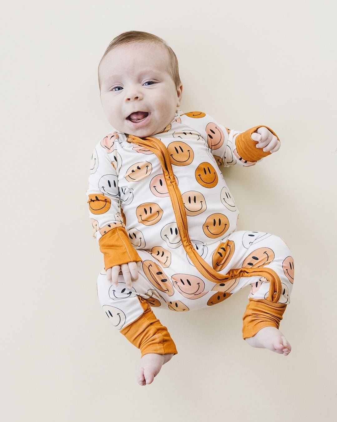 mixed coppers smiley bamboo pajamas // ZIPPY