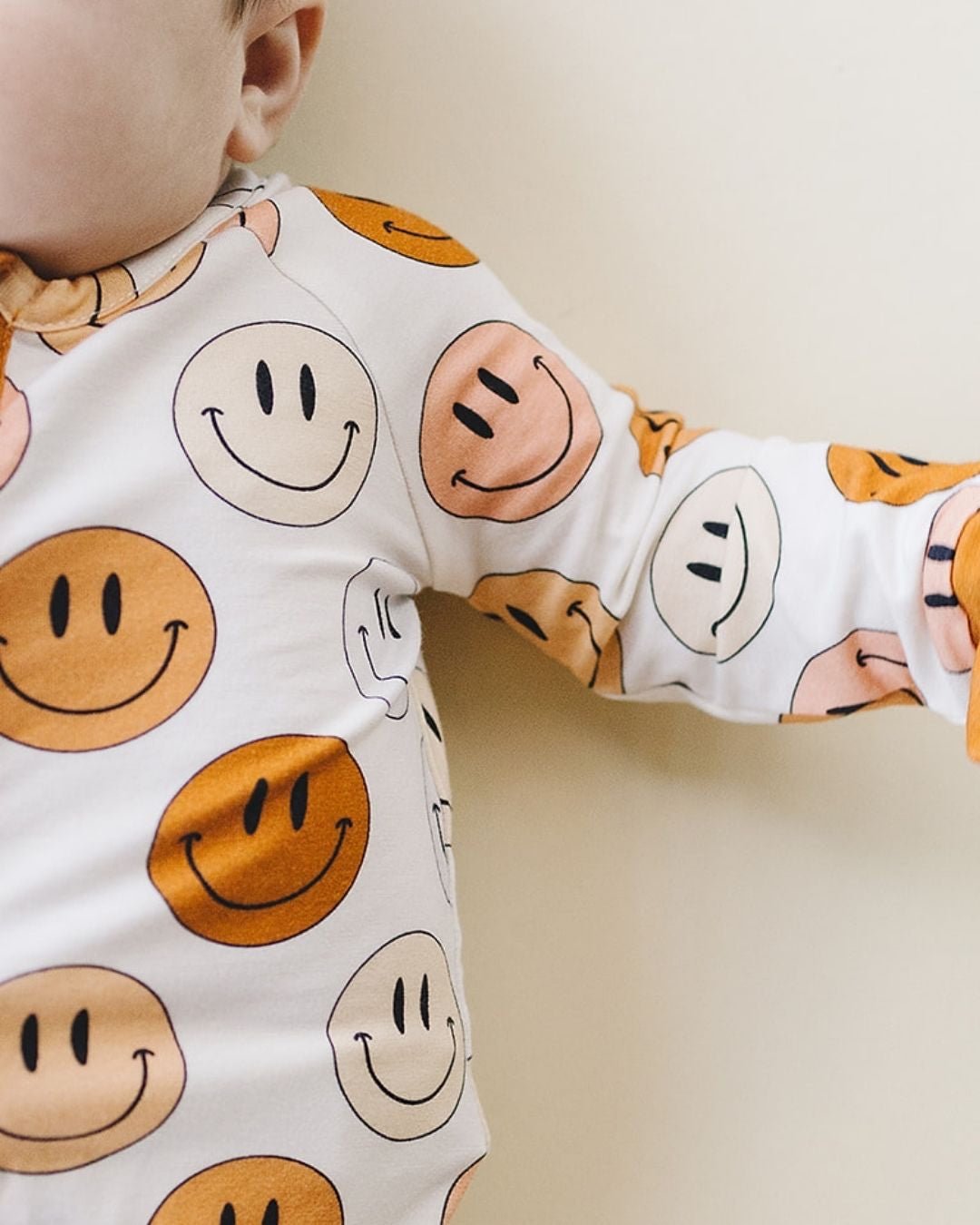 mixed coppers smiley bamboo pajamas // ZIPPY