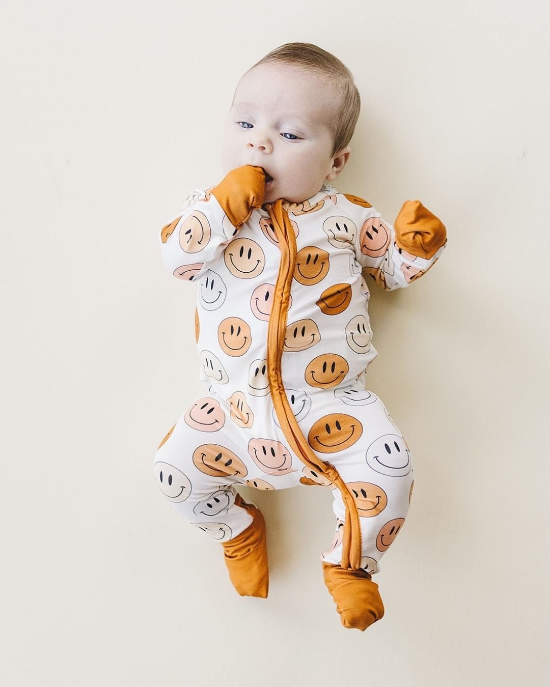 mixed coppers smiley bamboo pajamas // ZIPPY