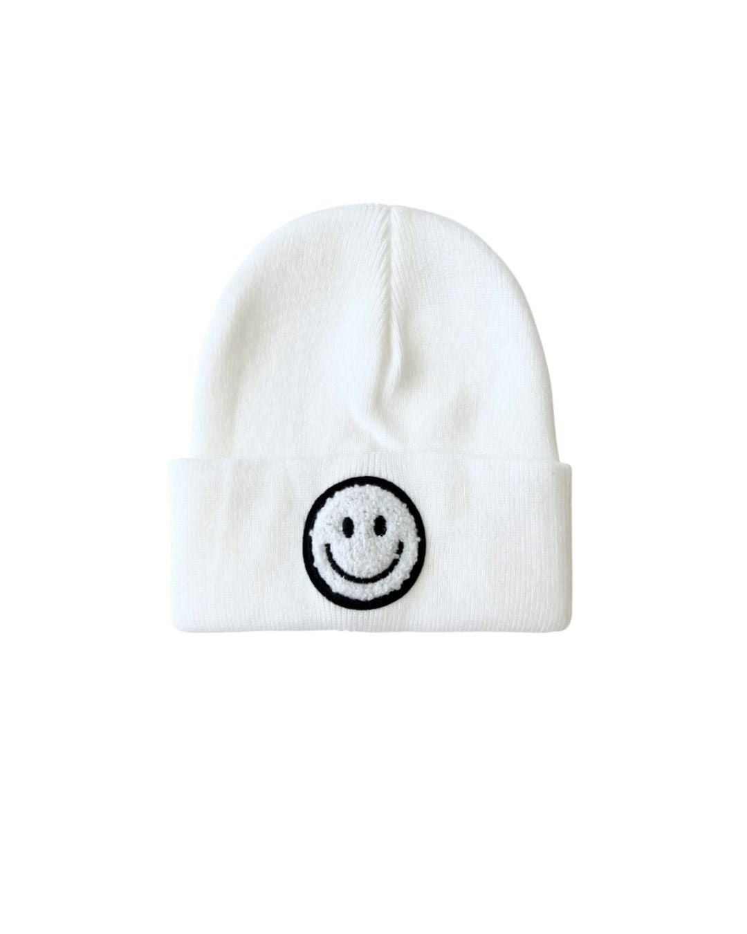 smiley beanie // white