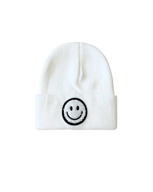 smiley beanie // white