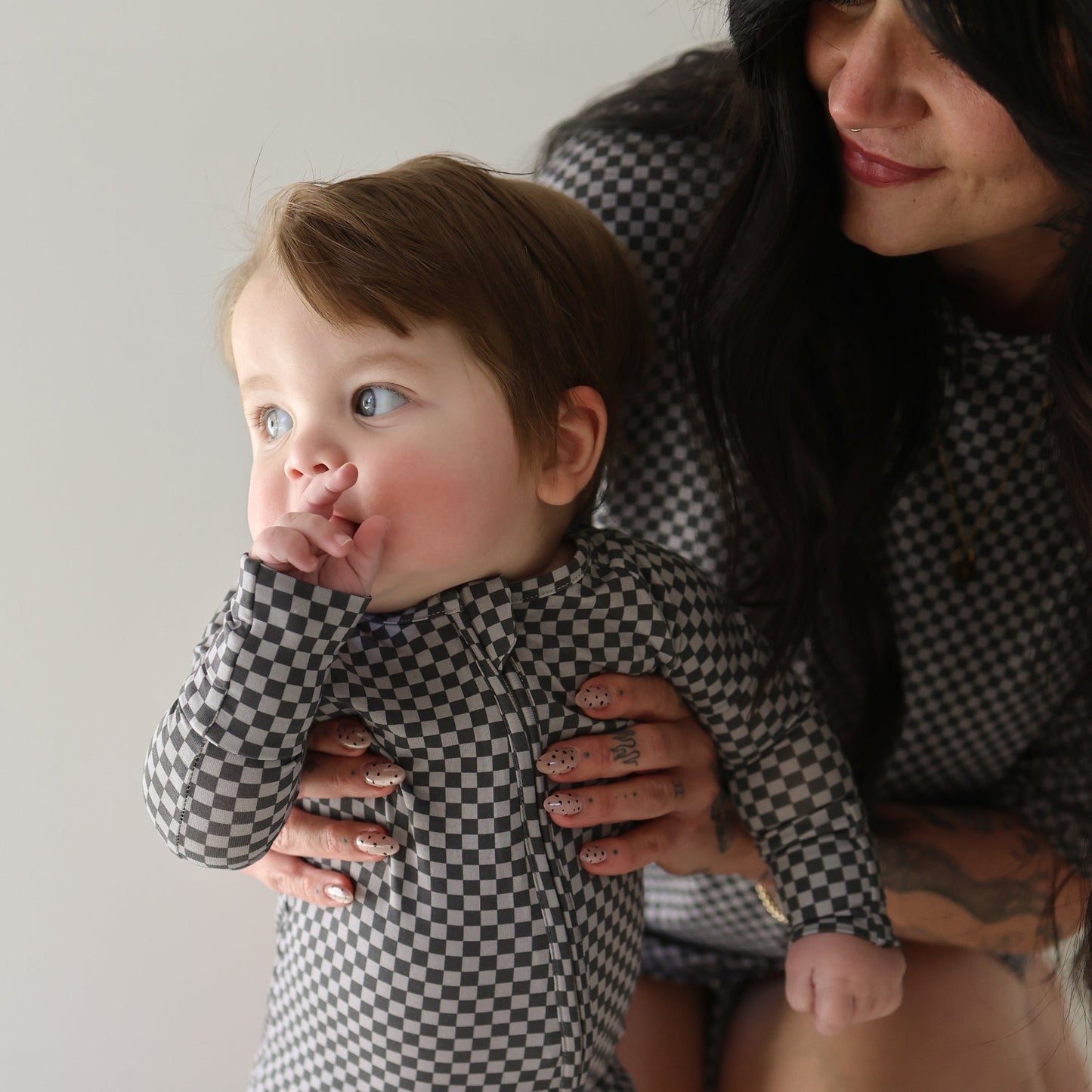 street micro check bamboo pajamas // ZIPPY
