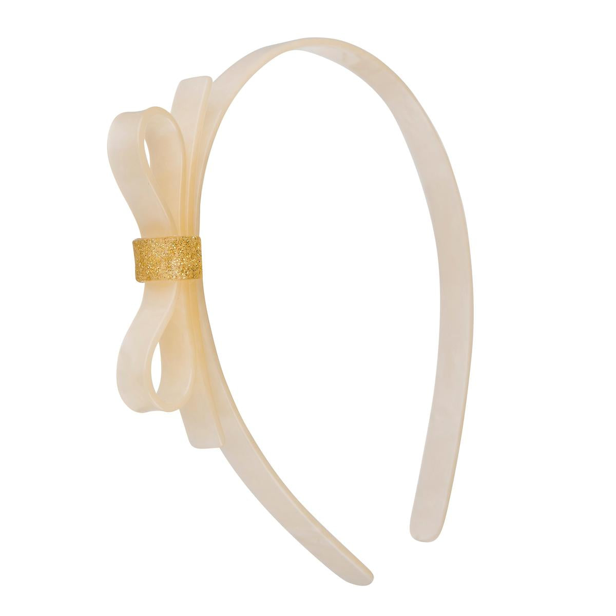 thin pearl bow headband