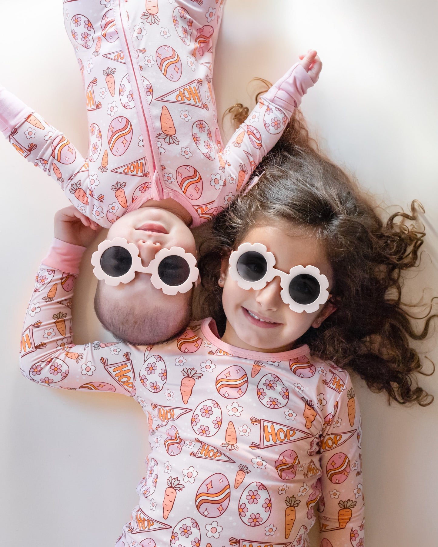 easter hop bamboo pajamas // LONG-SLEEVE TWO-PIECE SET (sizing up to 8/9)