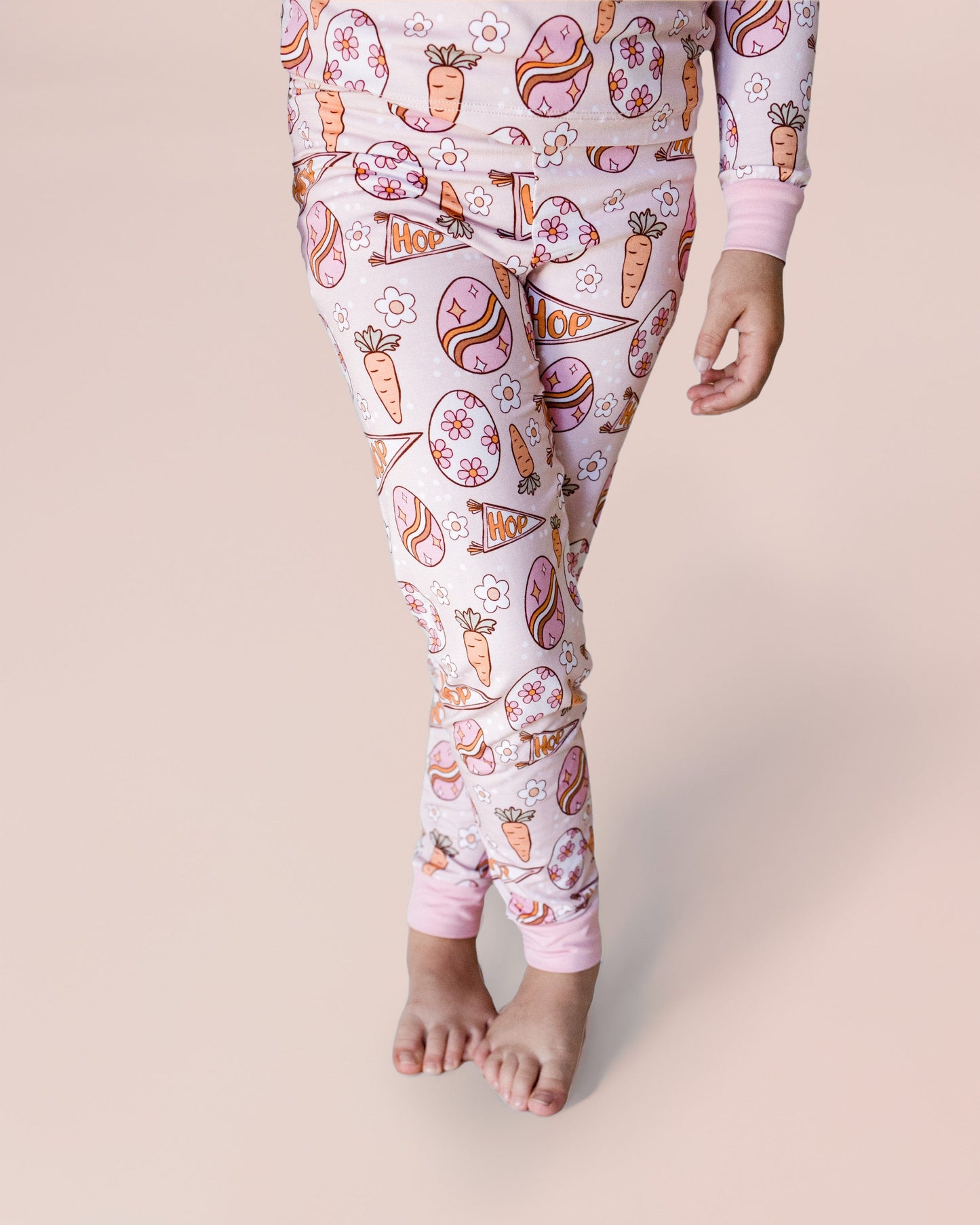 easter hop bamboo pajamas // LONG-SLEEVE TWO-PIECE SET (sizing up to 8/9)