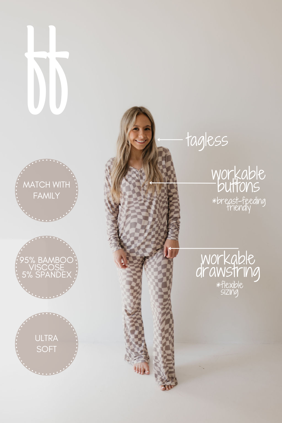 women's bamboo pajamas // smokey wave