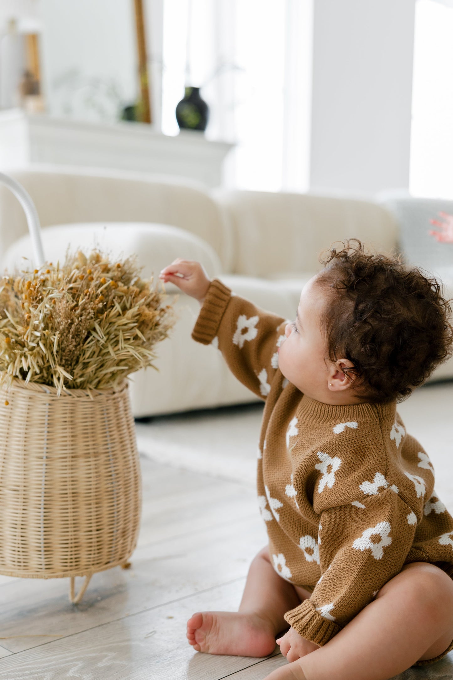 daisy knit set // brown