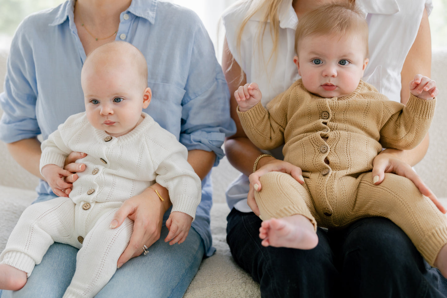 camden knit romper // beige